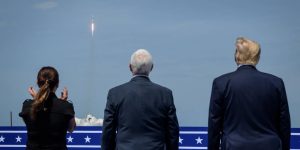 Second Lady Karen Pence, Vice President Mike Pence, and President Donald Trump